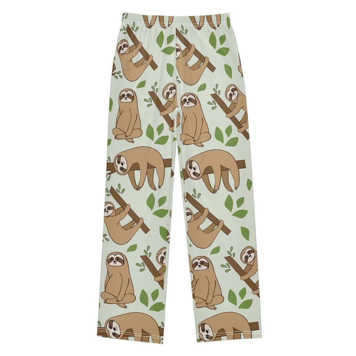 Jungen Schlafanzughose, tropische Blätter, lustige Faultiere, Kinder-Schlafanzug, Nachtwäsche, Lounge-Hose, Größe S