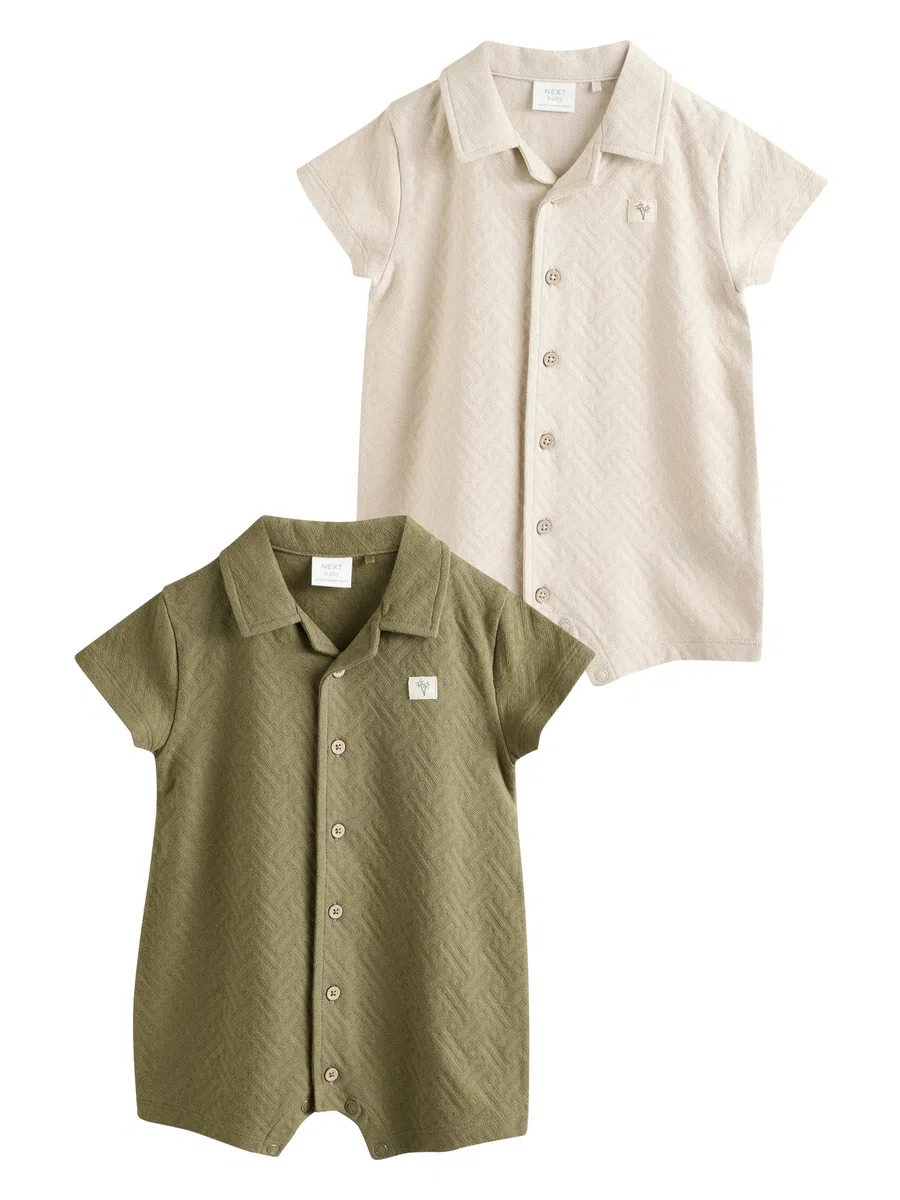 NEXT Baby Jungen Strampler aus 100% Baumwolle, 2er-Pack