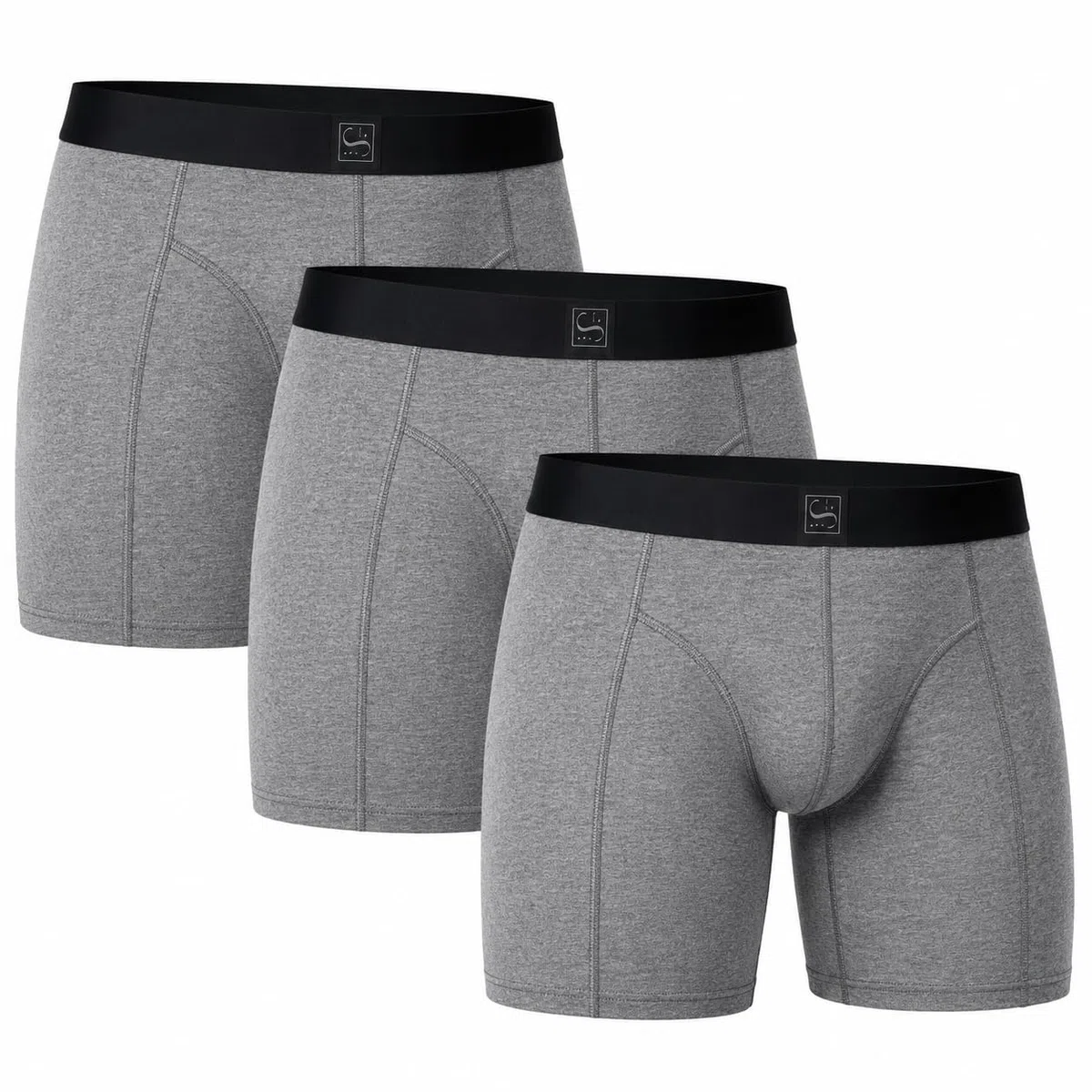 SITZTGUT 3er Pack Sport Boxershorts Herren, Mit leicht längerem Bein, Einfarbig, Größe S-4XL