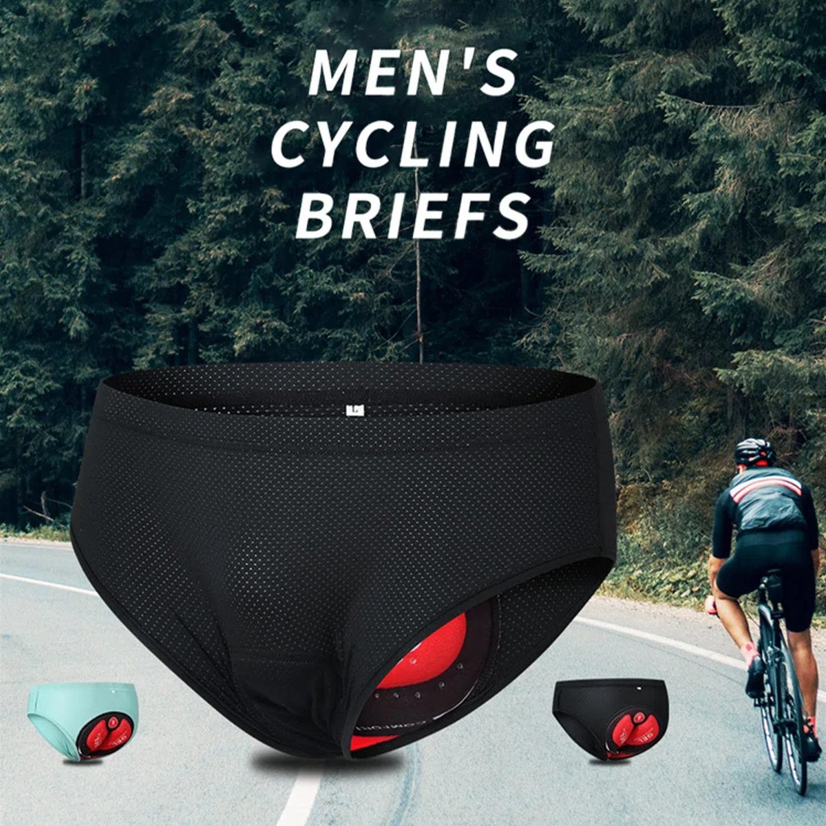 Perfeclan MTB Fahrradunterwäsche Fahrradunterhose Slip Atmungsaktive Hose Mountainbiken Schnelltrocknend Herren Gepolsterte Radhose für BMX Motorradfahren