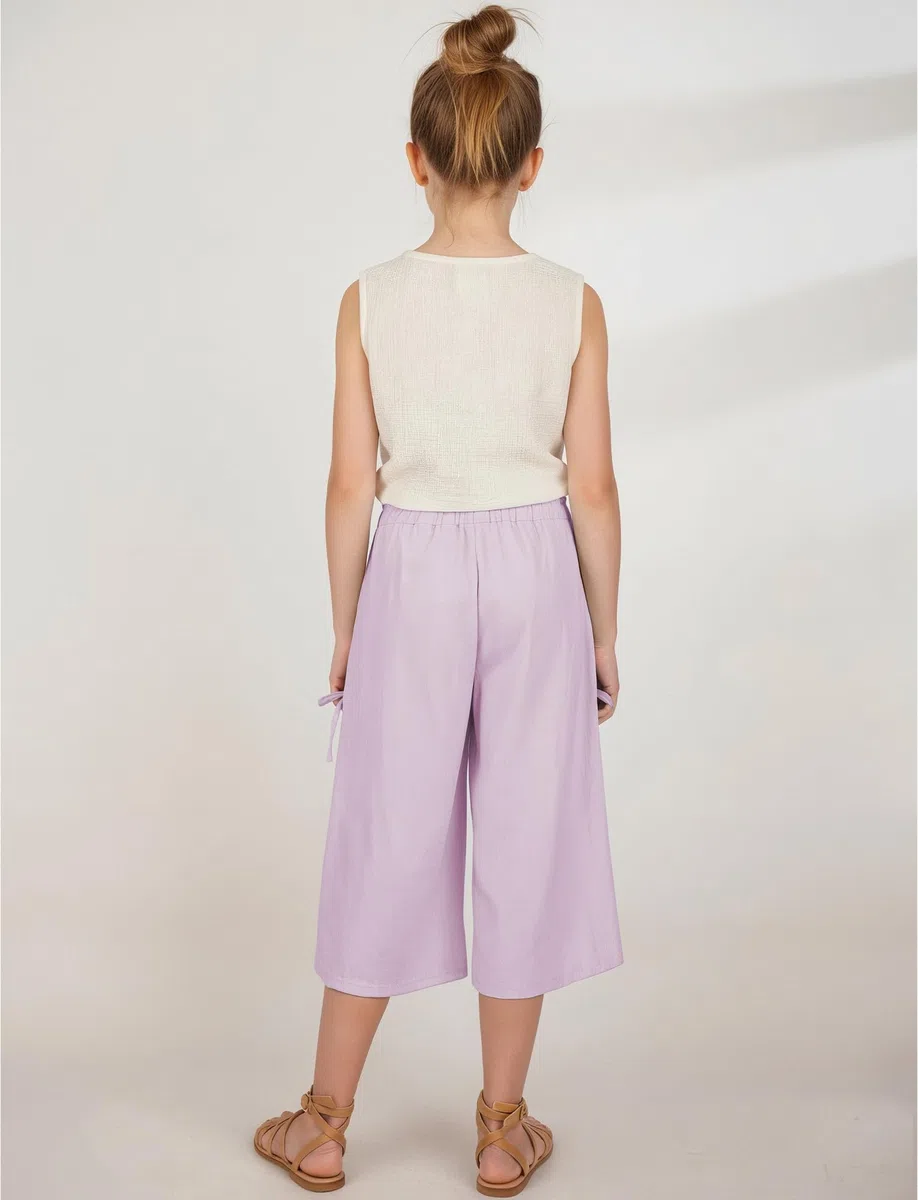 Happy Cherry Kinder Mädchen Sommer Leichte Dünne Weiche Jogginghose Elastische Taille Lässige Hose Bequem Baggy Outdoor Freizeithose 4-13 Jahre