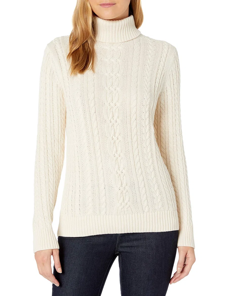 Amazon Essentials Damen Leichter Rollkragenpullover Mit Zopfmuster (Erhältlich In Übergröße)