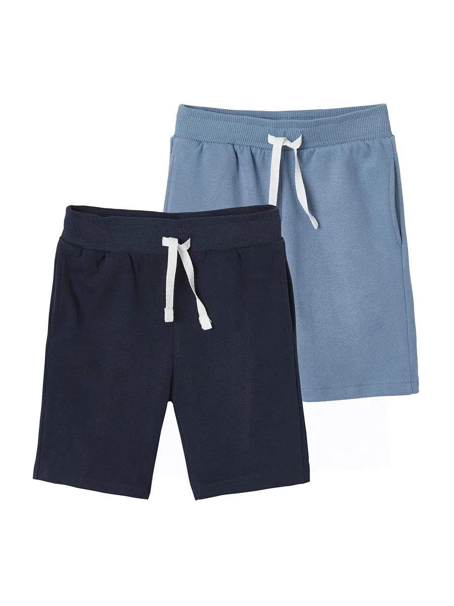 Vertbaudet 2er-Pack Jungen Sweat-Shorts Basic, Bundweite verstellbar