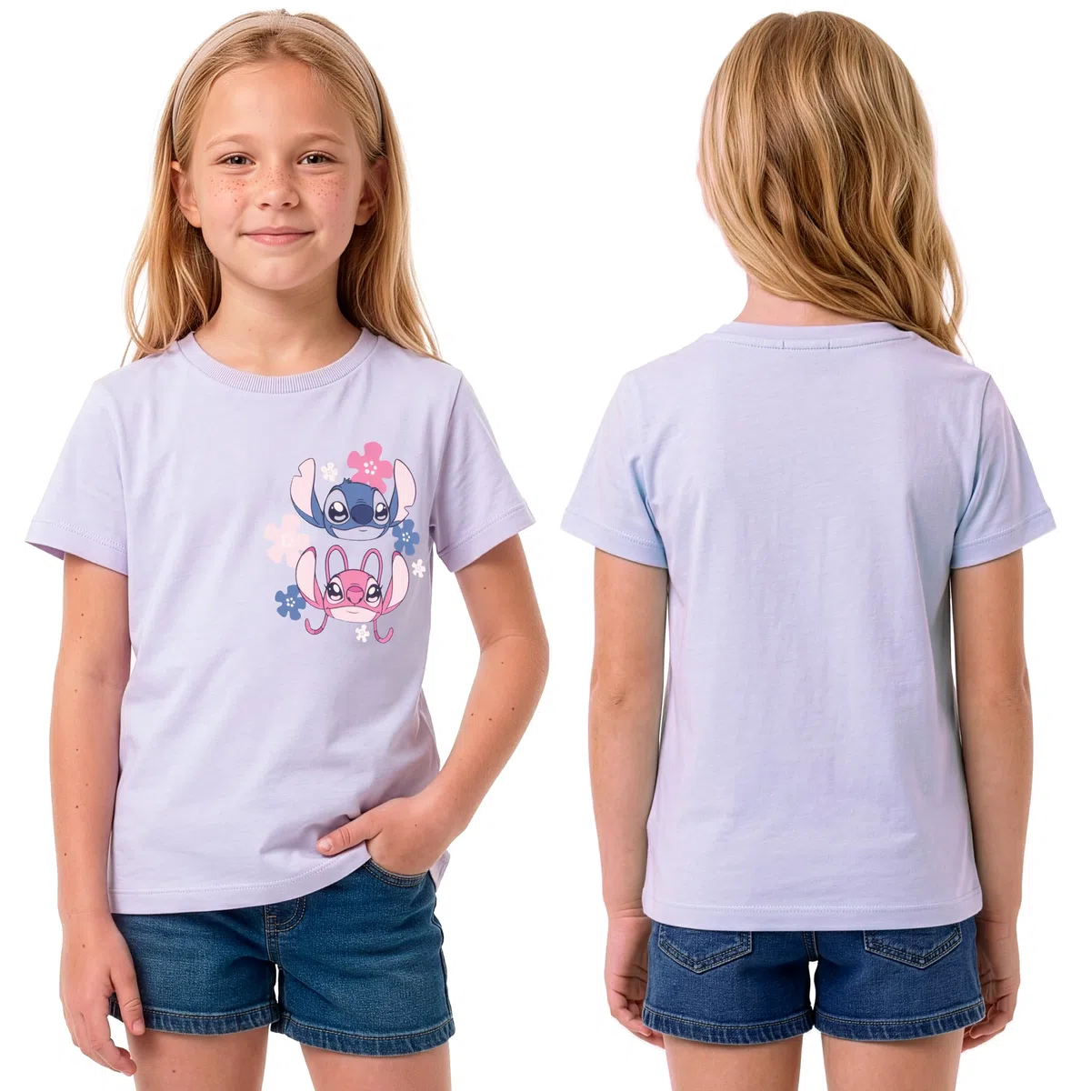 Disney Lilo & Stitch T Shirt Mädchen 3er-Pack, Stitch & Angel Tshirt Kinder Aus Baumwolle, Mädchen Kleidung Für Sommer