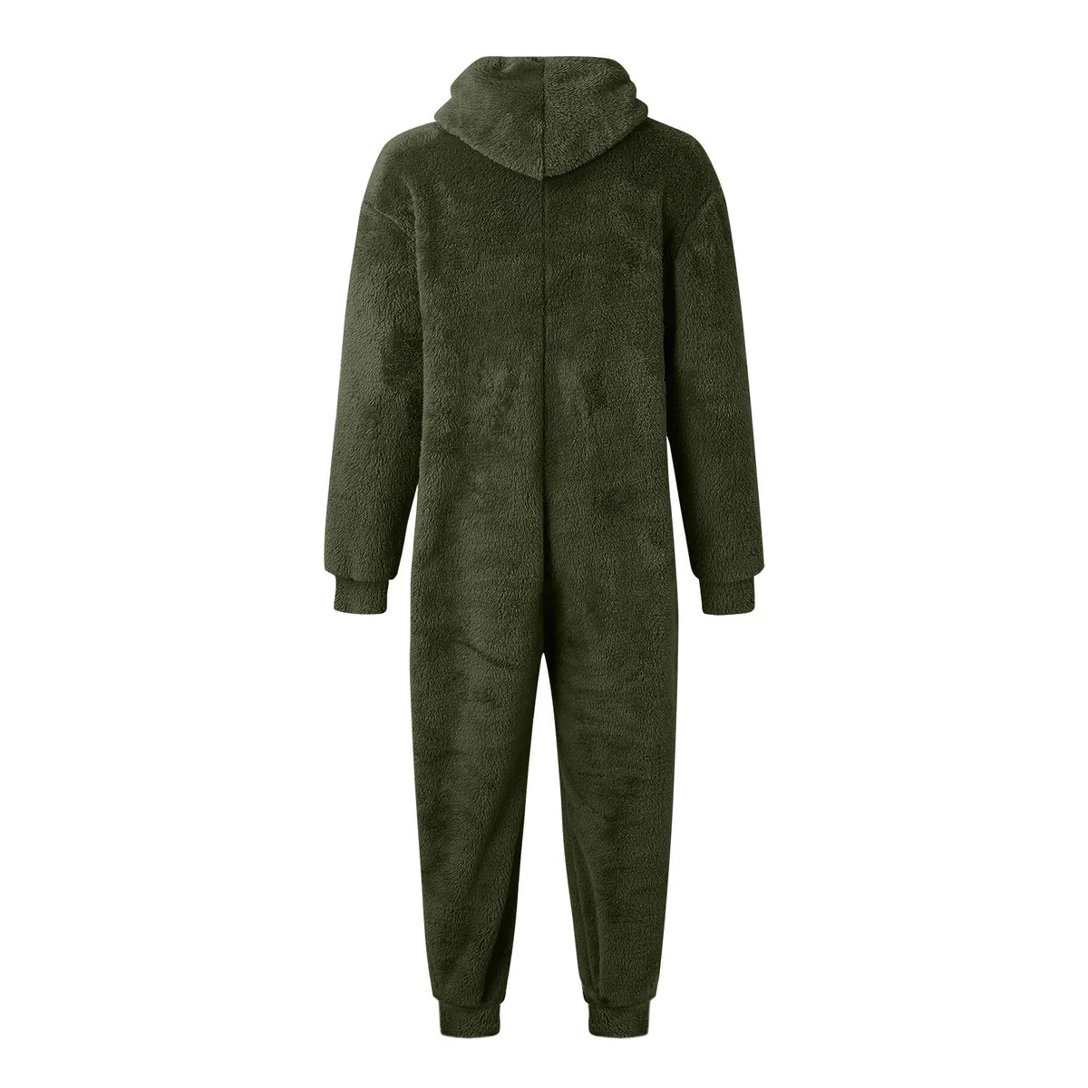 Fleece-Overall für Herren, Einteiler, flauschig und weich, Jumpsuit, kuschelig und warm, langärmlig, mit Kapuze, für Herbst und Winter