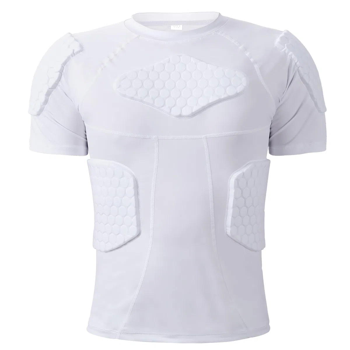Zicac Sports Compression Shirt, Atmungsaktiv Stoßschutz Sport Tshirts Herren, Rundumschutz Kompressionsshirt Herren für Fußball Basketball Paintball Rugby Radfahren Curling Baseball