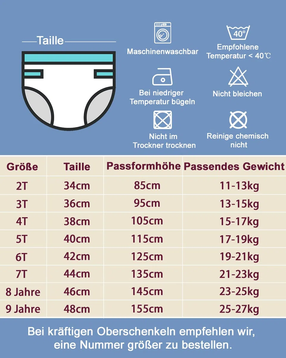 FLYISH DIRECT Töpfchen Trainingshose, Kinder Töpfchentraining Unterwäsche für Jungen und Mädchen, Kinder Töpfchen-Trainingshosen, 3T