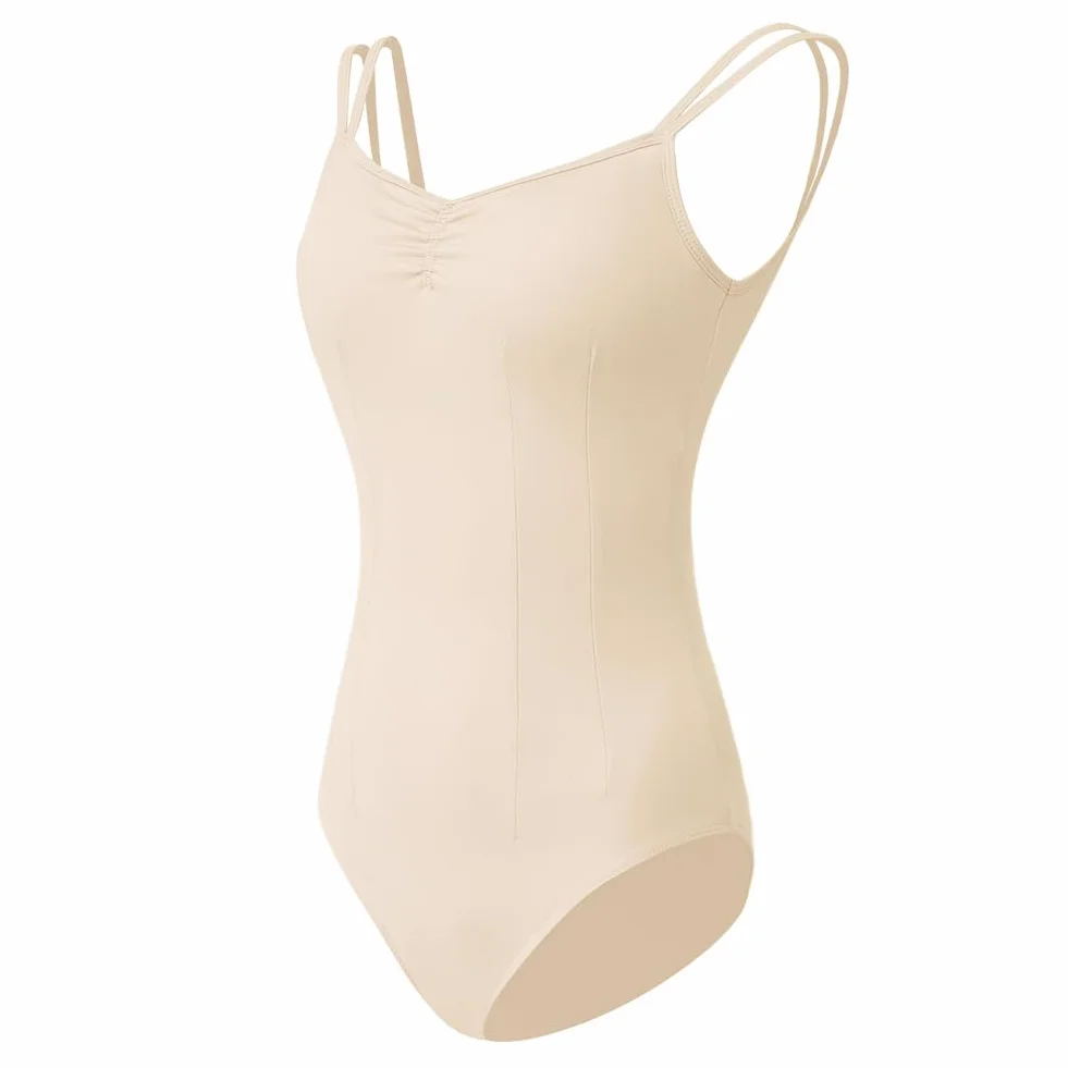 ROYAL SMEELA Ballerina Ballettbody für Damen, Trikot für Erwachsene, Spaghettiträger Ballettrikot mit BH, Tanztrikot für Frauen