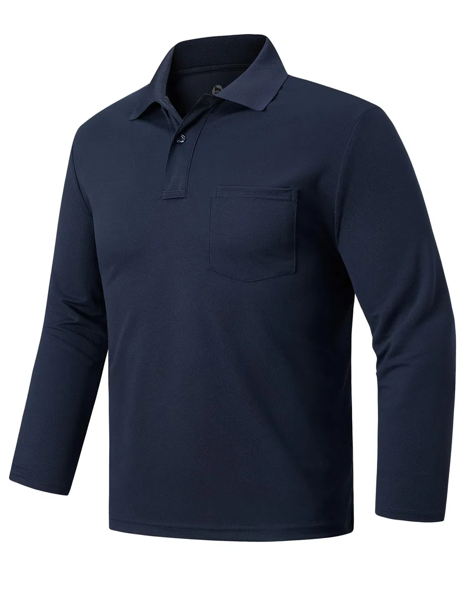 Outdoor Ventures Herren Poloshirt Langarm UPF50+ Sonnenschutz UV Schutz Polohemd Golf Sports T Shirts für Männer Leichtes Atmungsaktiv Poloshirts Casual Polo Tops zum Tennis