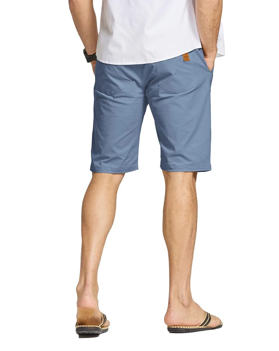 JustSun Kurze Hosen Herren Baumwolle Elastische Taille mit Tunnelzug