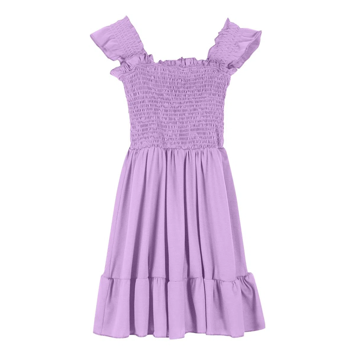 Generisch Sommerkleid Mädchen-Kleid Mädchen Sommerkleider gesmokt ärmellose Sommerkleider mit Taschen