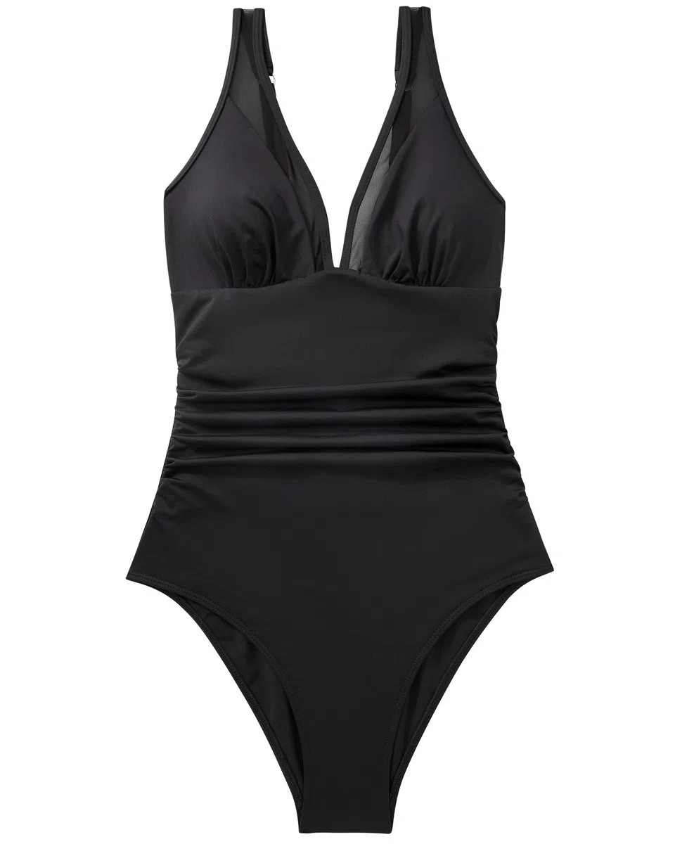 RXRXCOCO V Ausschnitt Sexy Mesh Badeanzug Damen Bauchweg Shape Bademode Rückenfrei Badeanzug Mit Cups Swimsuit