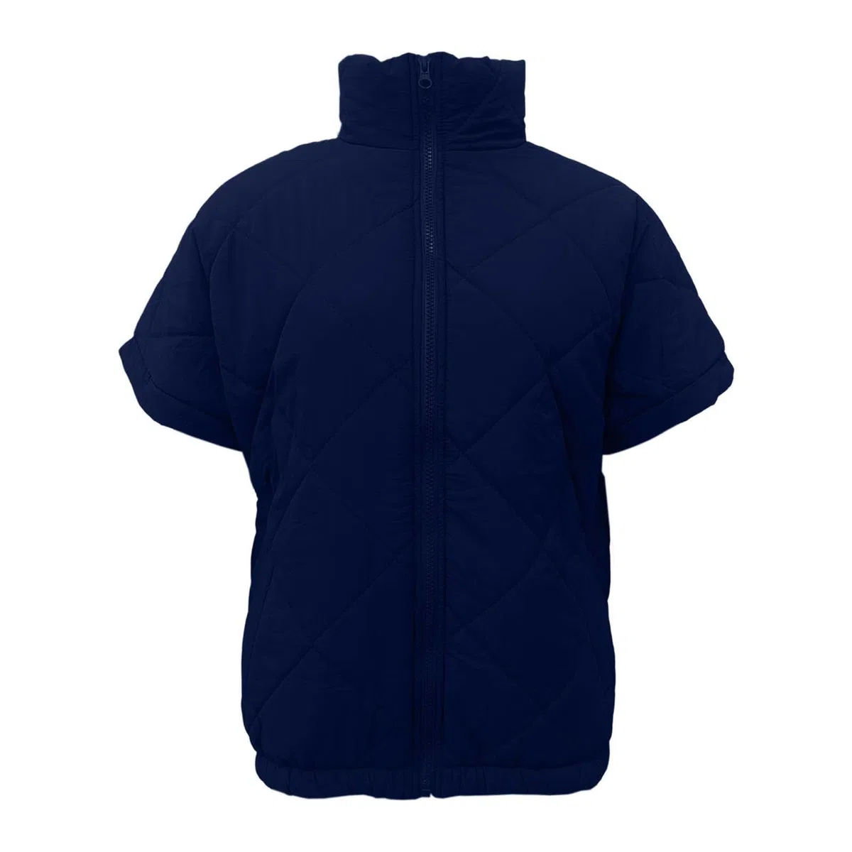 Generisch Damen Kurzarm-Steppweste mit Stehkragen - Leichte Puffer-Weste mit Rautensteppung | Ärmellose Jacke für die Übergangszeit