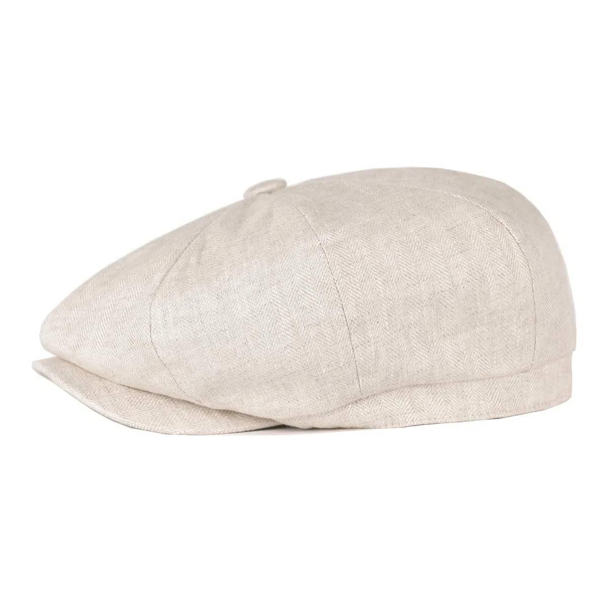 BOTVELA Herren Leinen Newsboy Cap Fischgrätenmütze Atmungsaktiv Sommerhut