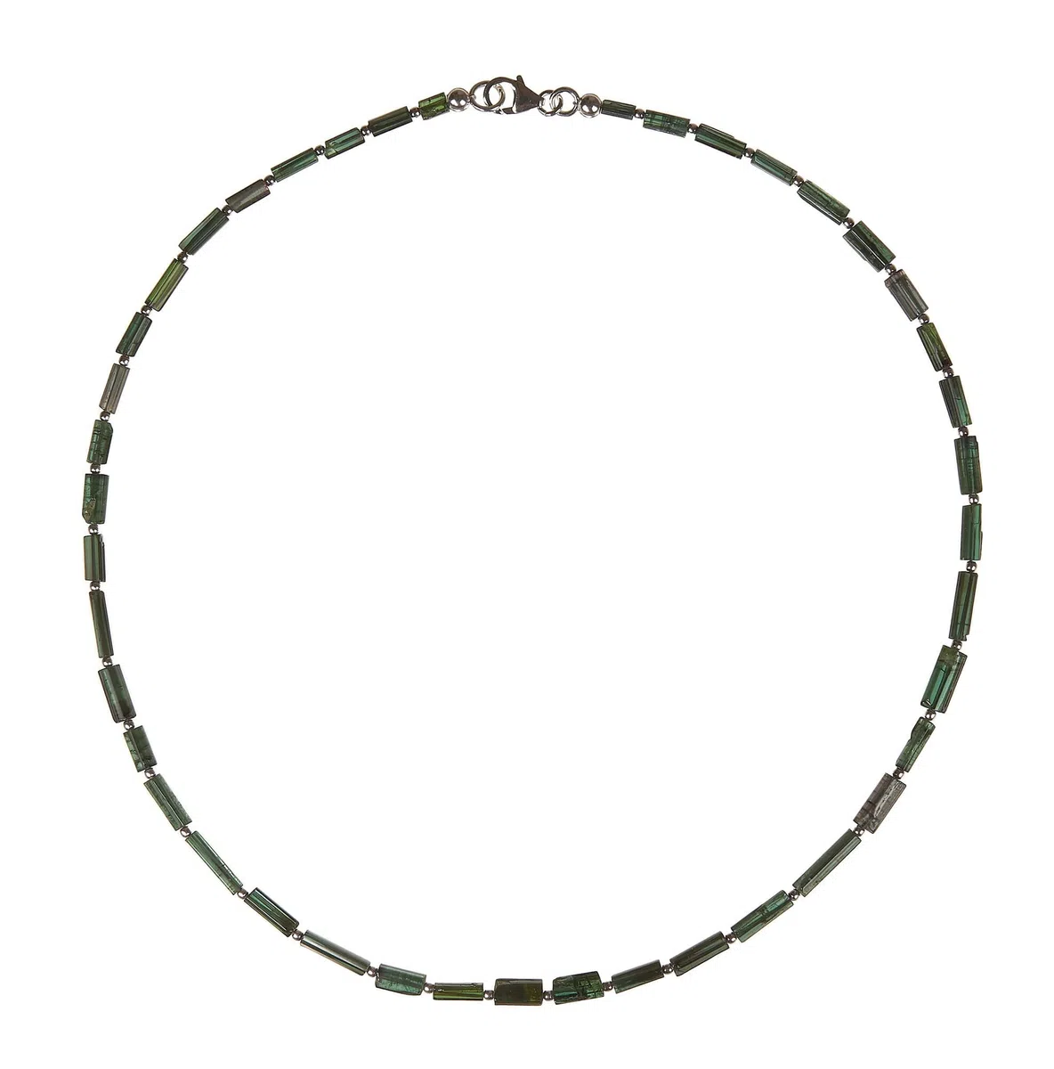Turmalin Kette grün - Turmalin Kristall Halskette - Turmalincollier - 925 Silber