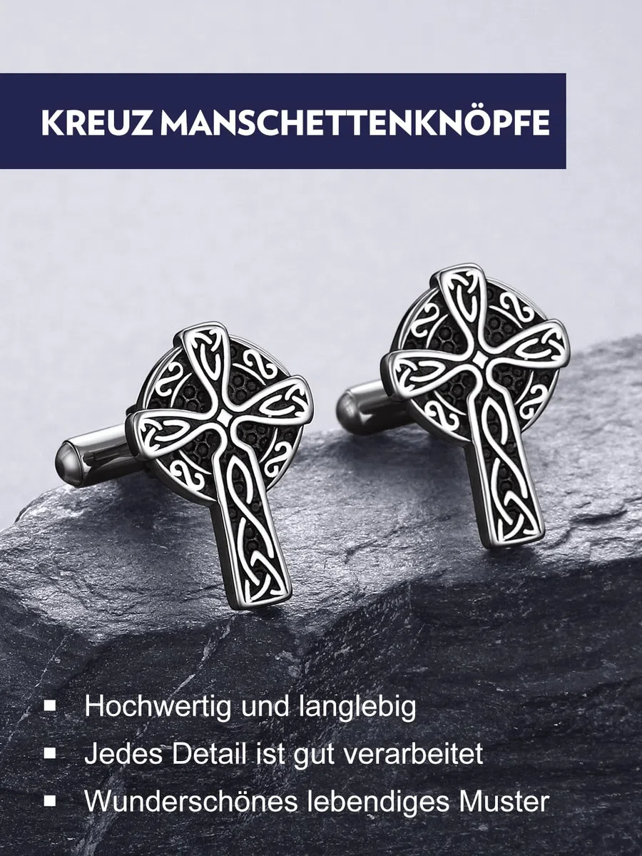 Bandmax Manschettenknöpfe Herren Edelstahl Manschettenknopf Cufflinks for Men Wikinger Manschettenknöpfe Hemd Shmuck für Hemd Hochzeit