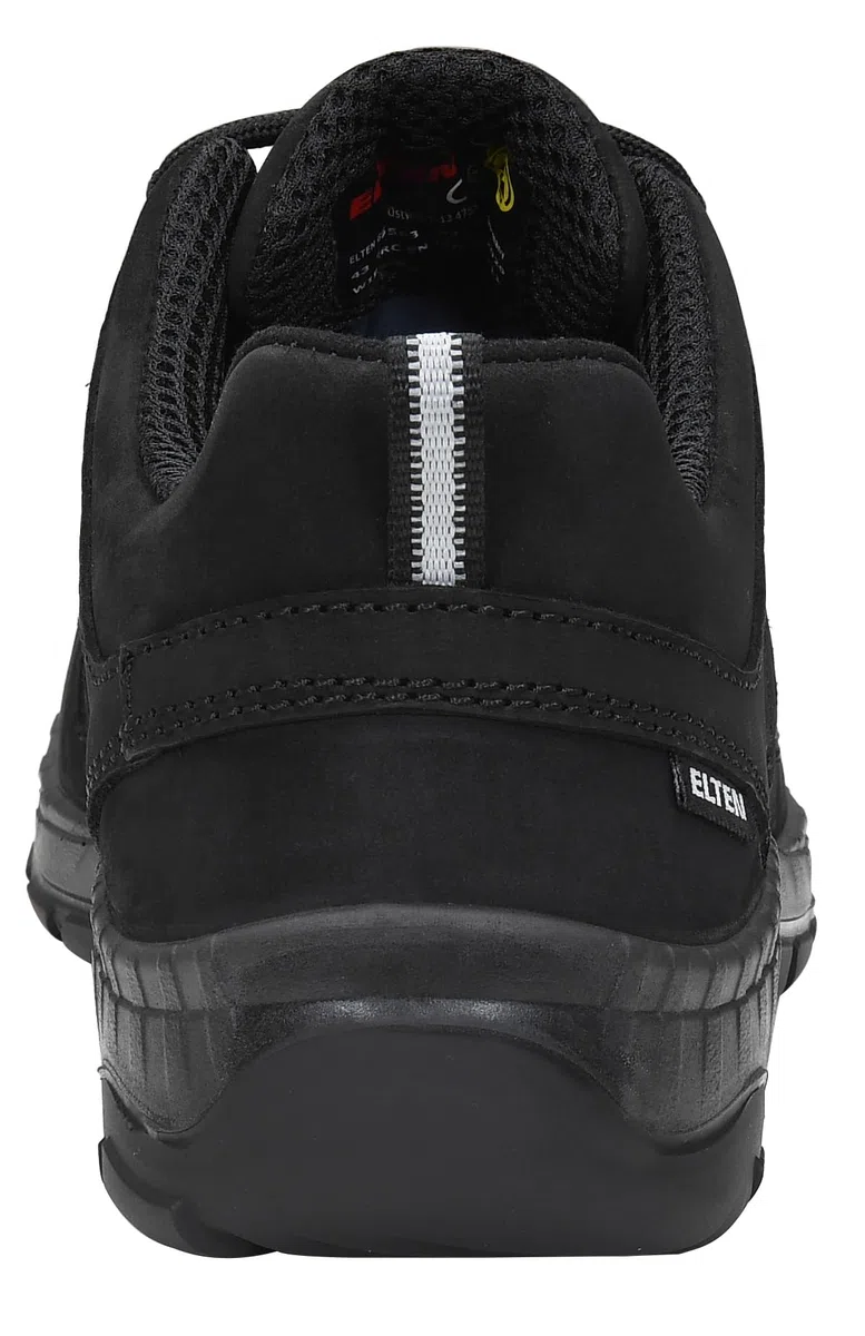 ELTEN Maddox Black Leather Low ESD O2 | Berufsschuhe für Damen & Herren, ohne Schutzkappe, leicht, atmungsaktiv
