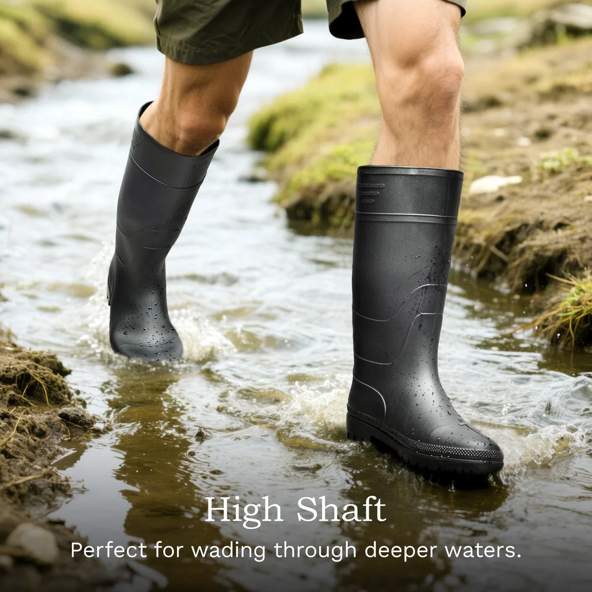 Bruno Marc Gummistiefel Herren Halbhoch Arbeitsschuhe Wasserdicht Regenstiefel für Gartenarbeit Hundespaziergänge Auto Waschen