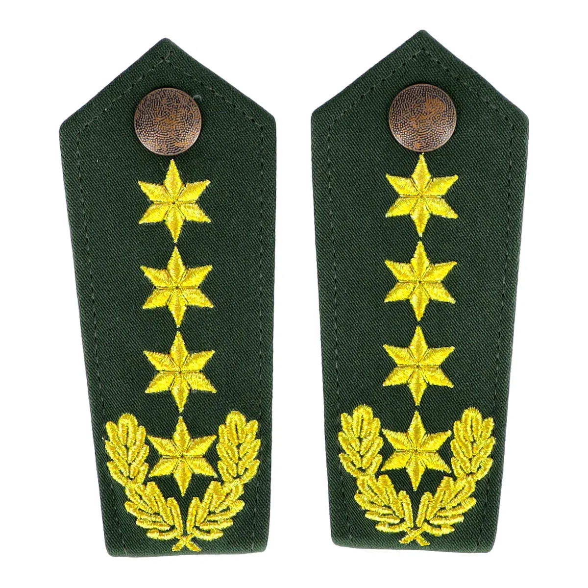 Schulterklappen grün 4 Sterne gold + EL (BGS)