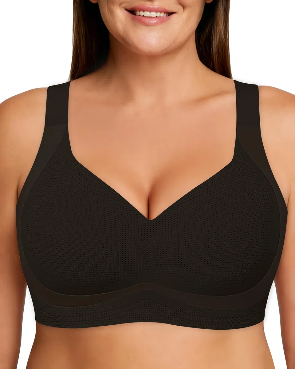 As Fairy Atmungsaktiver Bequem BH für Große Brüste Ohne Bügel Seamless Minimizer Nahtlose BHS, Volle Abdeckung Bralette mit Breiten Trägern