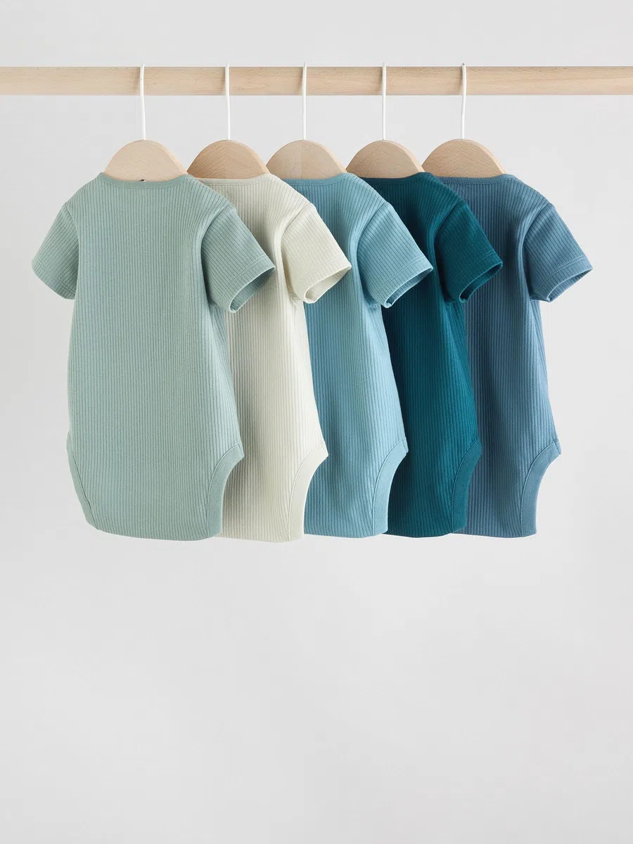 NEXT Baby Jungen Kurzärmelige Strampler, 5er-Pack