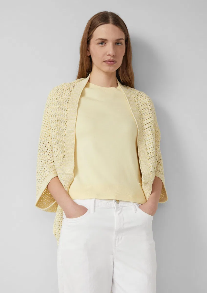 s.Oliver Leichter Strick-Poncho aus Baumwollmix in O-Shape