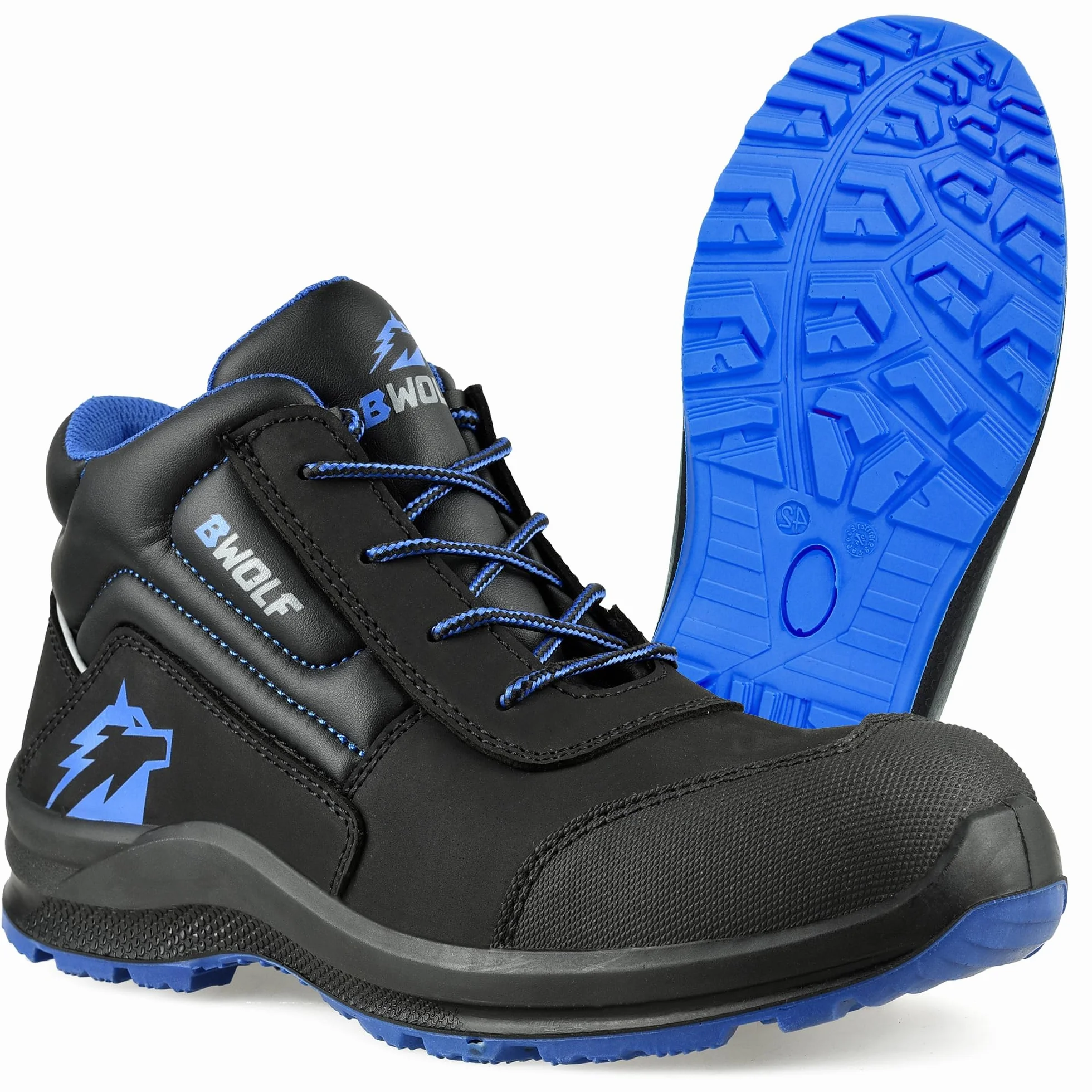 BWOLF Spire Arbeitsschuhe Herren S3 High Sicherheitsschuhe Herren S3 wasserdicht, ölbeständig, rutschhemmend 4x4 Grip Tech, Ergo Sohlen