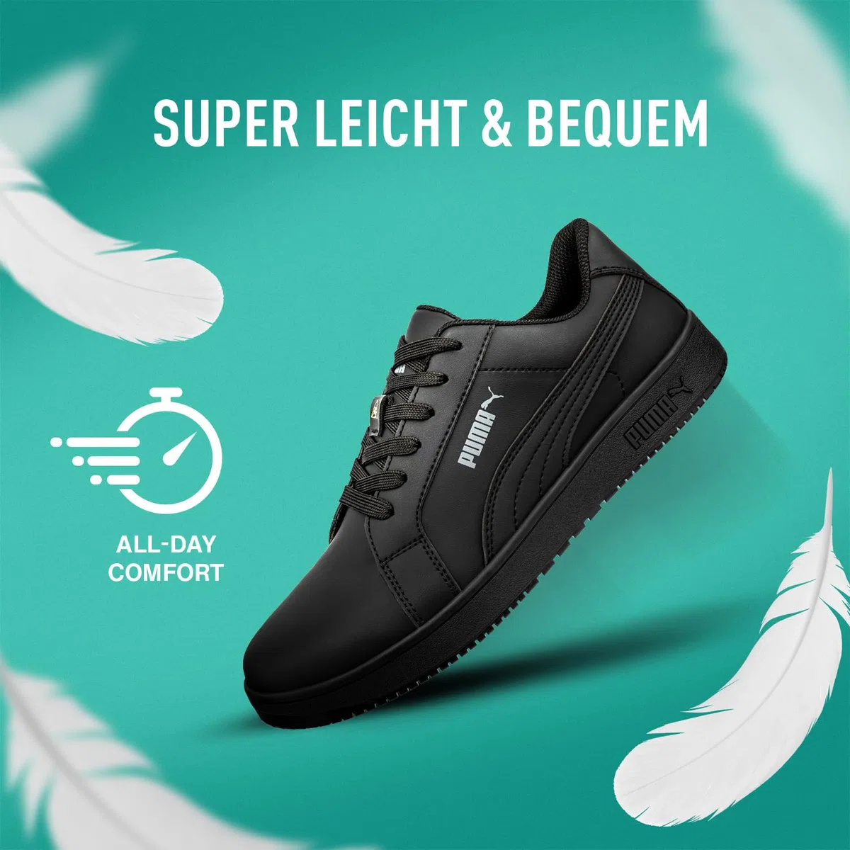 PUMA Safety Blast Rutschhemmende Berufsschuhe – rutschfeste O2 Arbeitsschuhe, metallfrei, wasserabweisend – ideal als Kochschuhe & Arbeits- Sneaker - Schwarz