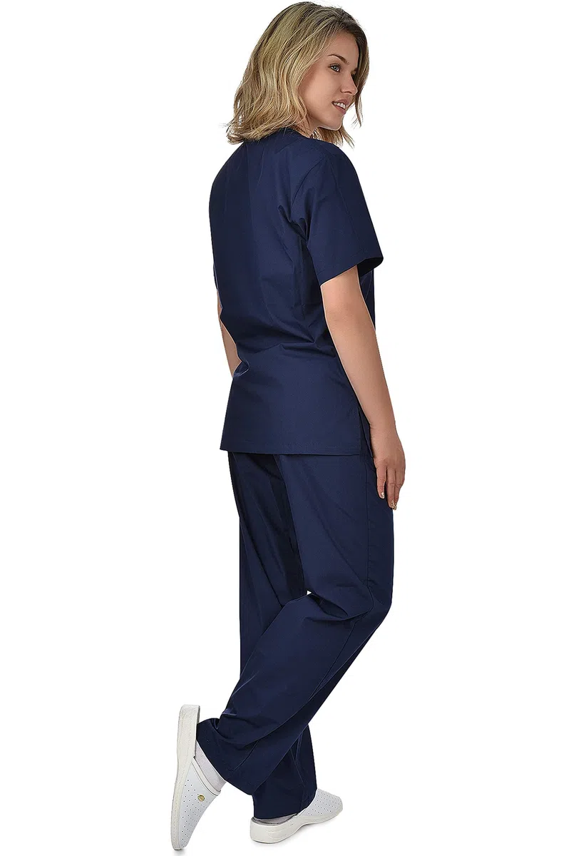B-well Cesare Unisex-Schrubb-Set Schlupfkasack + Schlupfhose Set Medizin Arzt Uniform Schlupfjacke Oberteil mit Hose Medizinische Berufsbekleidung
