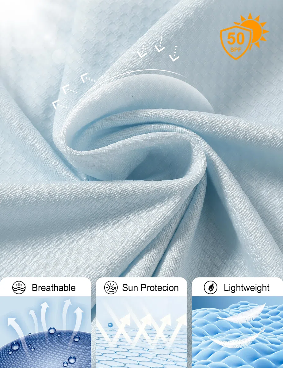 KPSUN Damen LSF 50+ UV-Sonnenschutzkleidung, langärmelig, athletisch, Wander-Shirt, leicht, LSF, Reißverschluss, Outdoor-Jacke