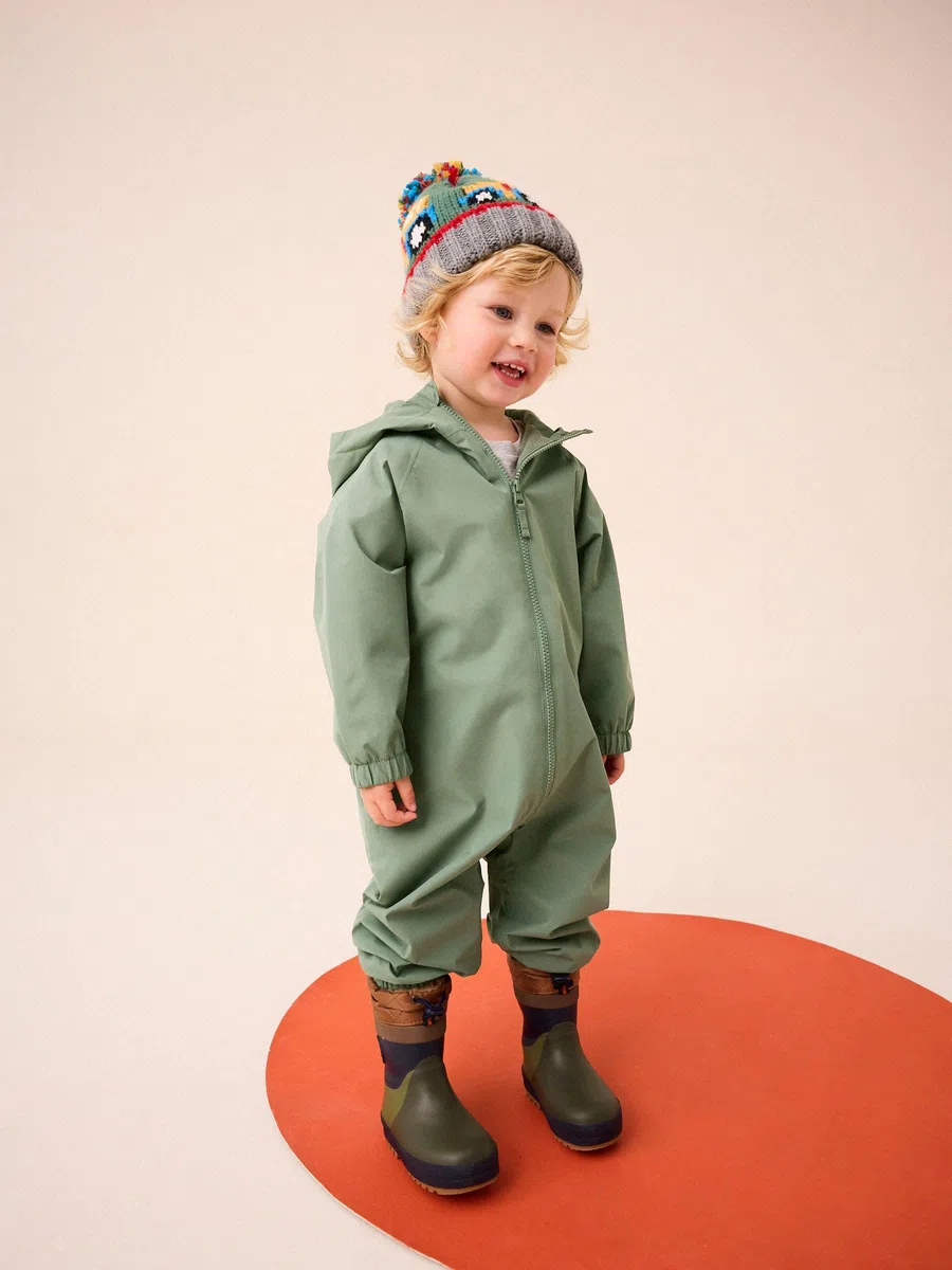 NEXT Jungen Standard Wasserdichter Matschanzug mit Fleecefutter Khaki Grün 110-116