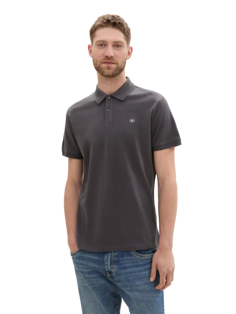 Tom Tailor Herren Doppelpack Poloshirt Basic mit Logo Print