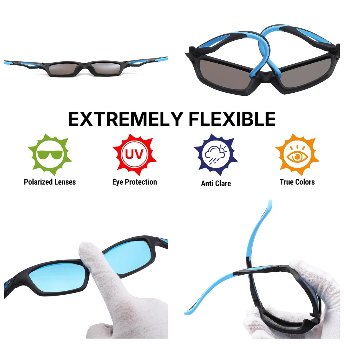 Pro Acme Kinder Sonnenbrille polarisiert UV-Schutz TR90 unzerbrechlich Sport Schattierungen für Jungen Mädchen S703