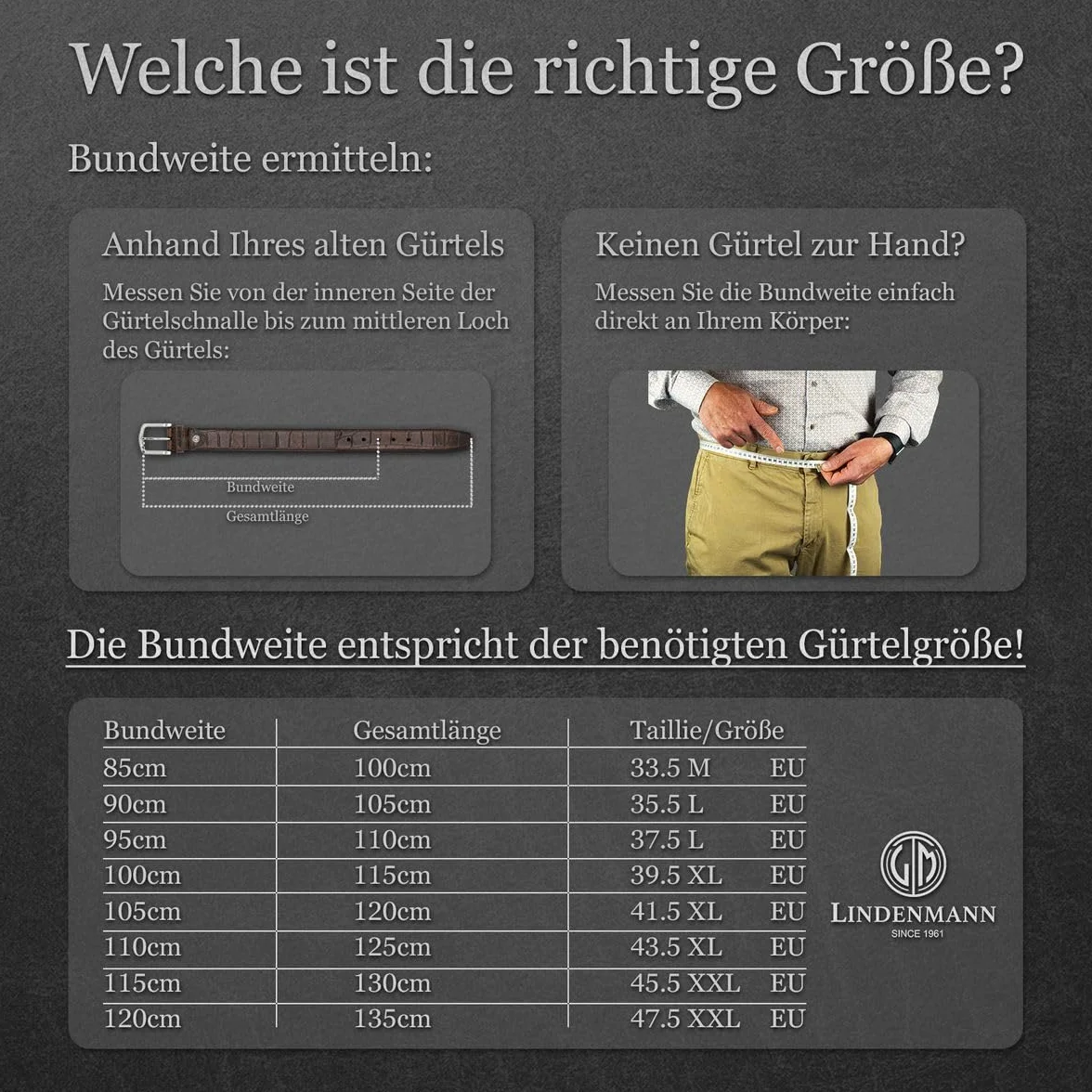 LINDENMANN Gürtel XXL bis zur Überlänge 170 cm