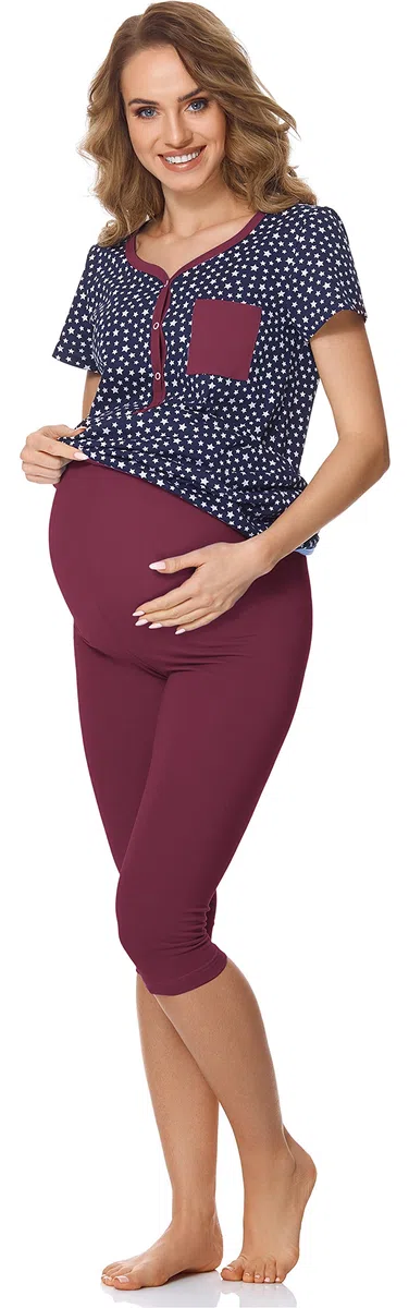 Bellivalini Damen Umstands Pyjama mit Stillfunktion BLV50-126