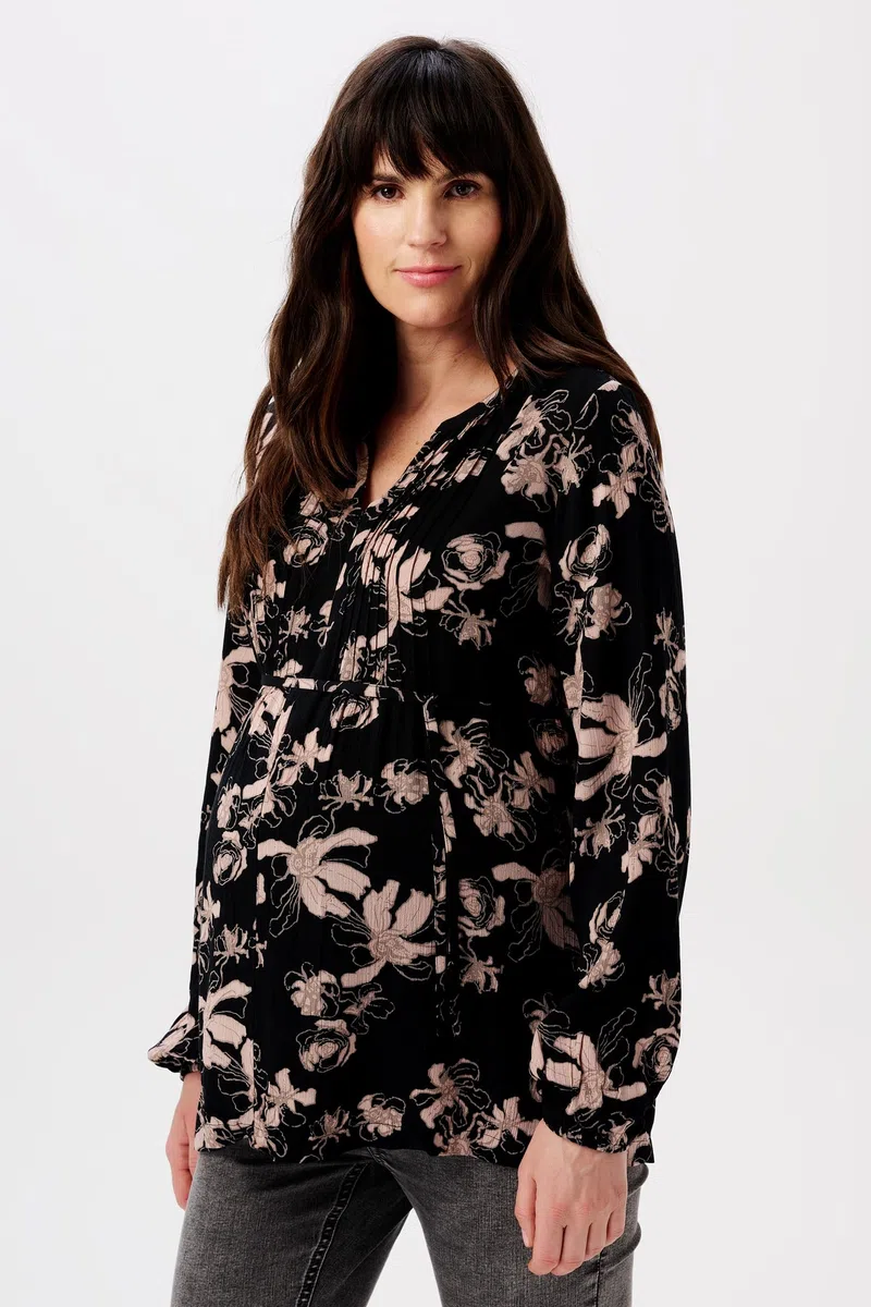 Noppies Damen Blouse Guilin Nursing Long Sleeve All Over Print Bluse