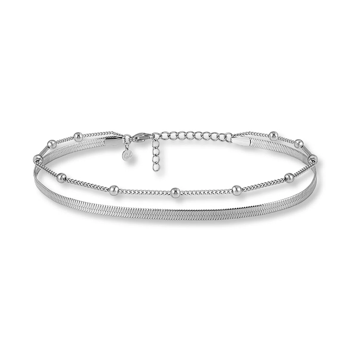 Gd. GOOD.designs EST. 2015 Fußkettchen für Damen I Mehrreihige Fußkette - Verstellbar I Schlangenkette Fußschmuck in Gold - Silber - Rosegold - Schwarz I Wasserfest