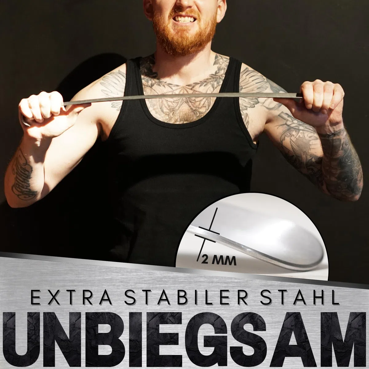 Robfox 70cm Schuhlöffel I extra stabiler Schuhanzieher aus gebürstetem Stahl I lange Schuhanziehhilfe I Rückenschonender Schuh Löffel in Premium Qualität (Silber)