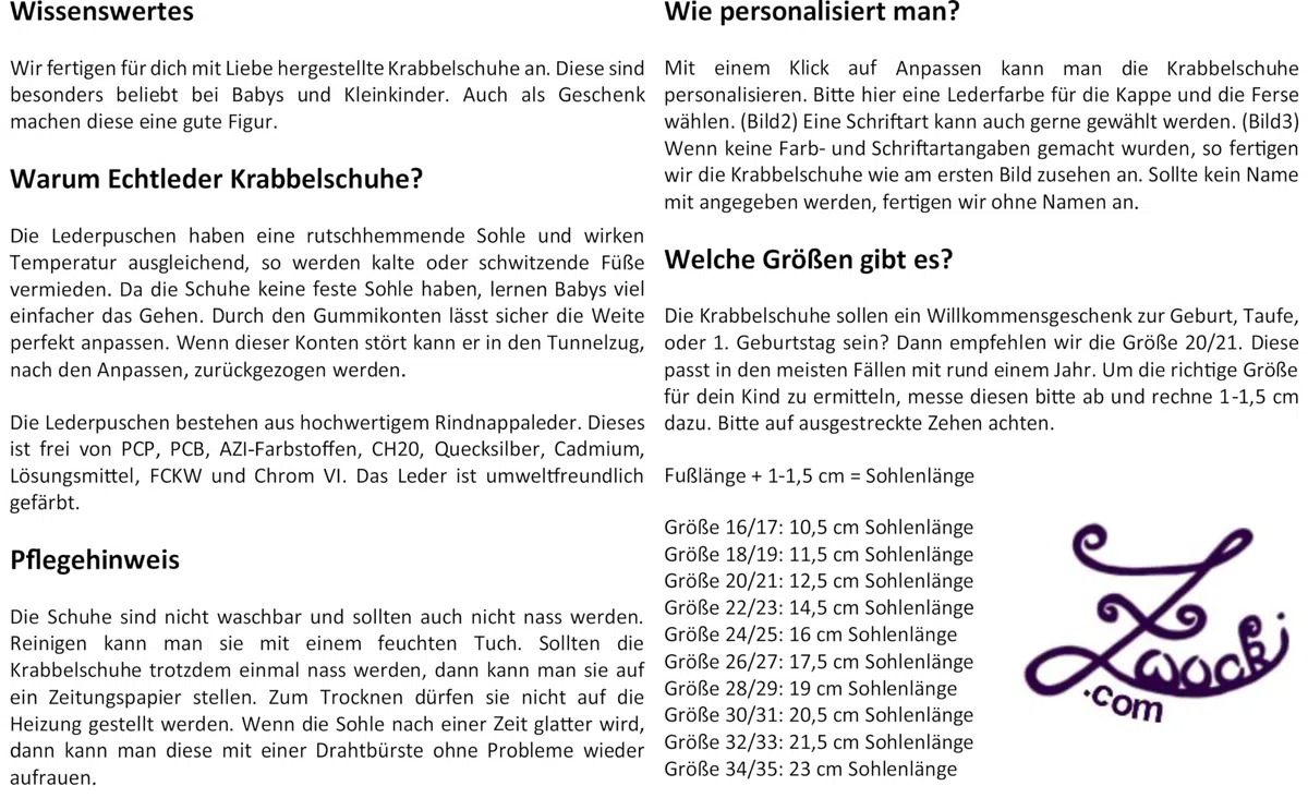 Generisch Zwucki Baby Lauflernschuhe Lederpuschen Krabbelschuhe Handgemacht Personalisiert mit Name Geschenk für Mädchen und Jungen aus Echtleder