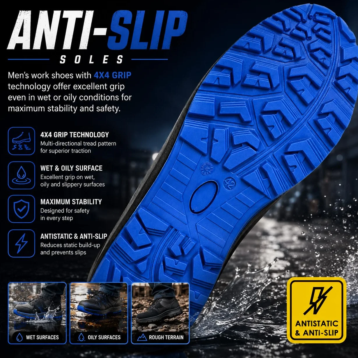 BWOLF Spire Arbeitsschuhe Herren S3 High Sicherheitsschuhe Herren S3 wasserdicht, ölbeständig, rutschhemmend 4x4 Grip Tech, Ergo Sohlen