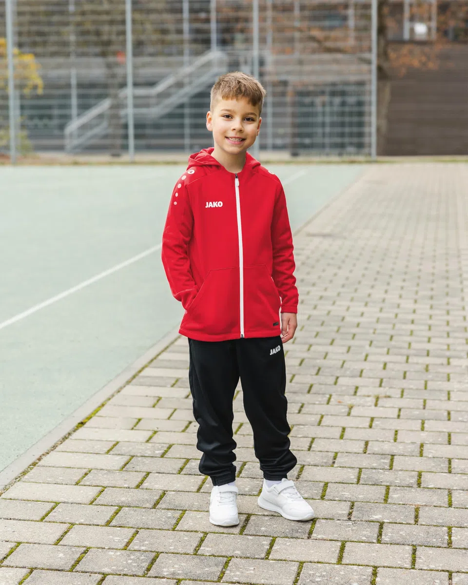 JAKO One Kapuzenjacke – Atmungsaktive Sportjacke für Kinder aus 100% Polyester, mit weichem Micro-Fleece, ideal für Sport und Freizeit