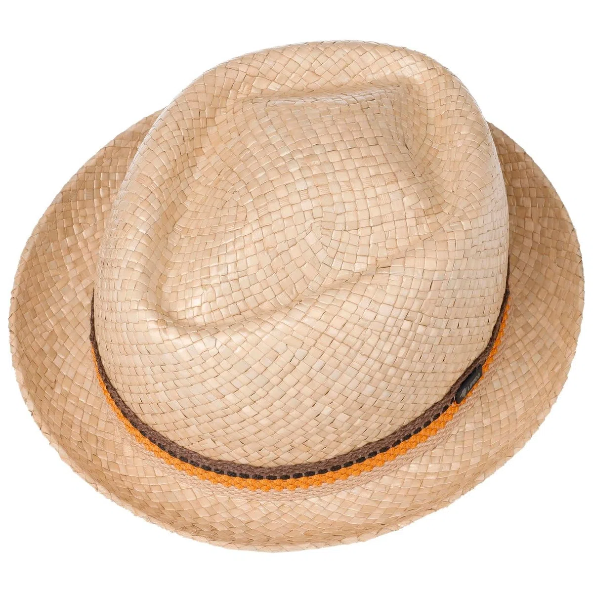 Lipodo Classic Diamond Crown Strohhut Porkpie Sonnenhut Made in Italy Damen und Herren Frühling Sommer