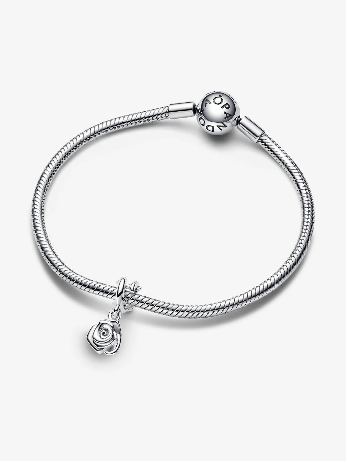 Pandora Moments Doppelanhänger Rosenherz, Sterlingsilber