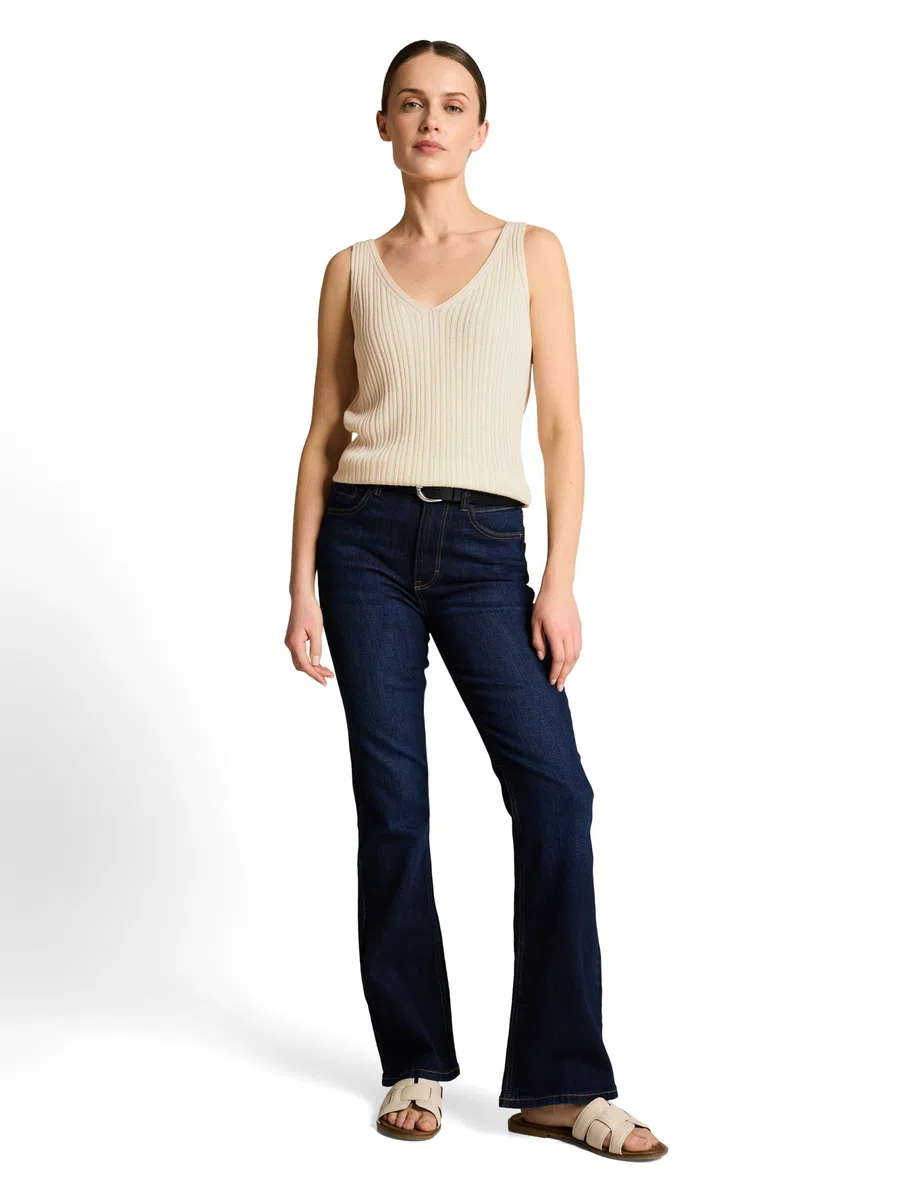 TOM TAILOR Damen 1050560 Stricktop mit V-Ausschnitt
