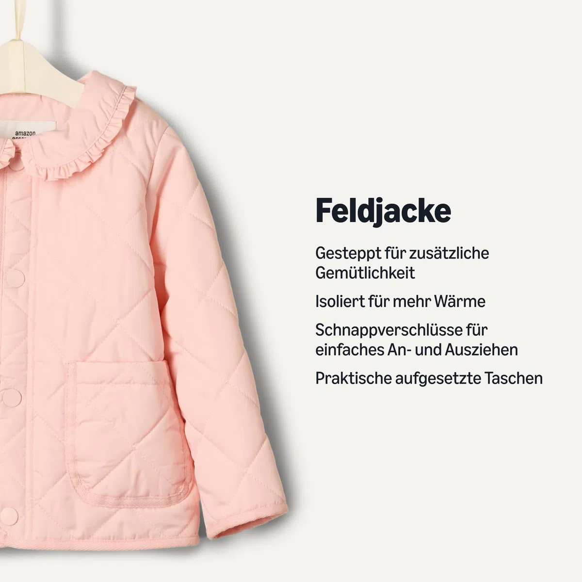 Amazon Essentials Baby - Mädchen Mittelschwere Feldjacke mit Rüschen
