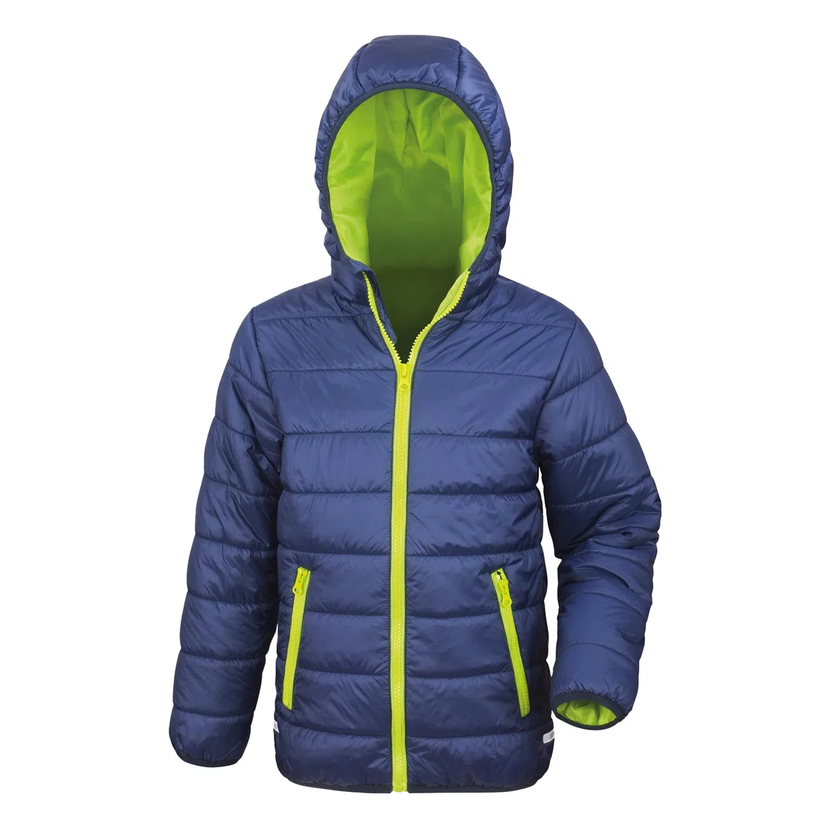 Result - Gefütterte Kinder Steppjacke/Navy/Lime, M (128)
