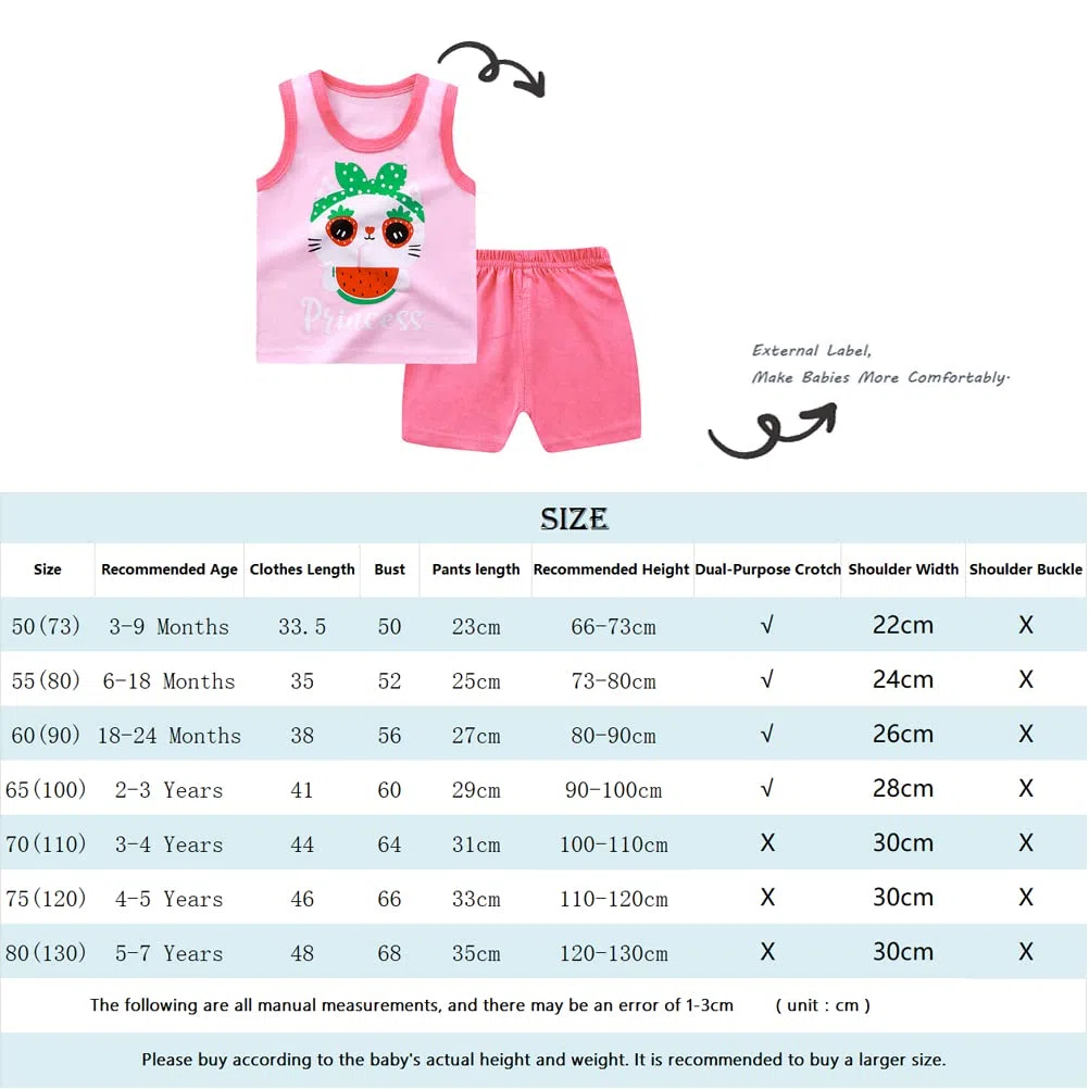 8er Packung Mädchen oder Babies Ärmelloses T-Shirt Weste Oberteile Shorts Hosen Outfits Kleidung Sets, Alter (6 Monate-5 Jahre)