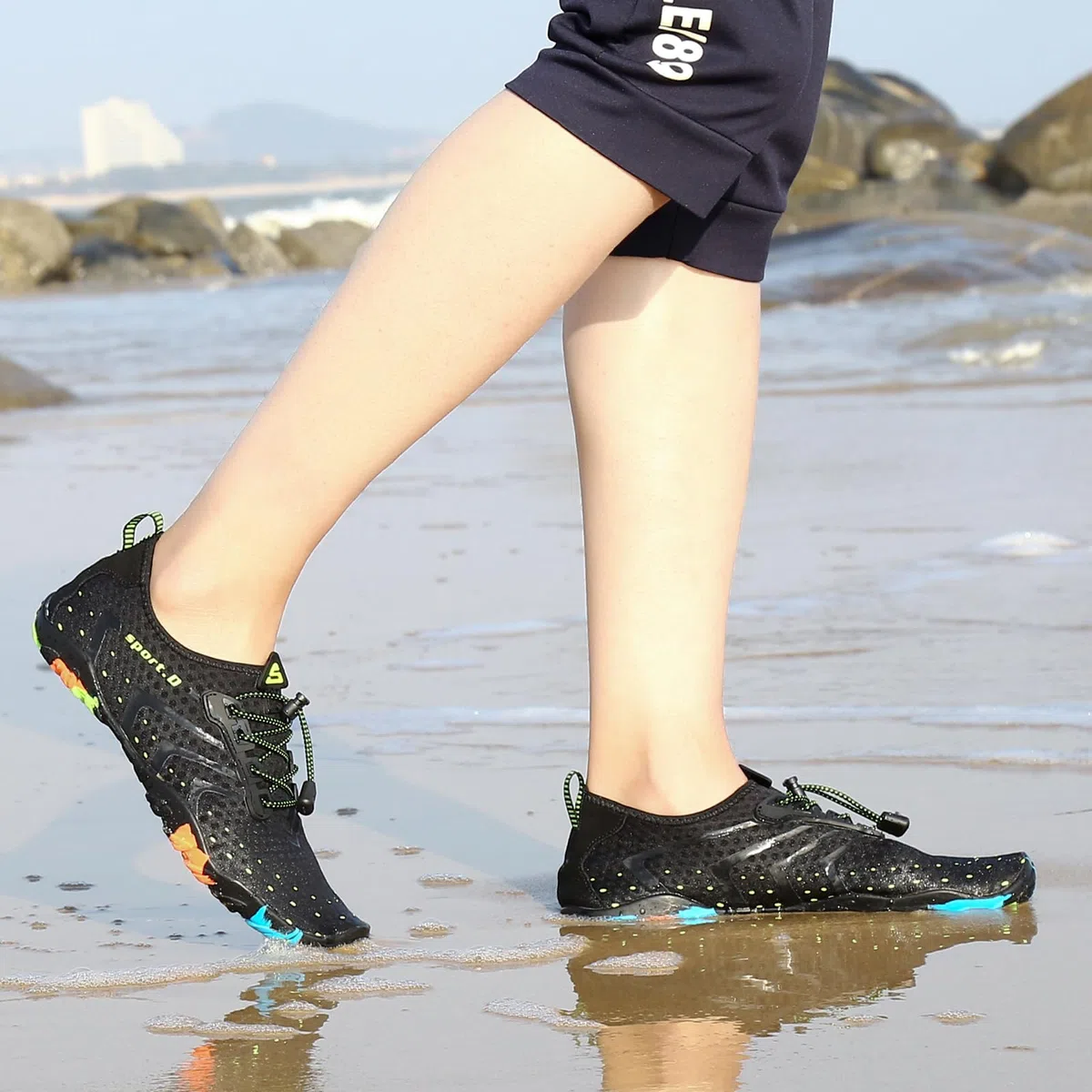 SAGUARO Badeschuhe Damen Herren Wasserschuhe Schwimmschuhe Schnelltrocken Aquaschuhe Strandschuhe Leicht Neoprenschuhe Surfschuhe rutschfeste Tauchschuhe Wassersportschuhe, 35-48 EU