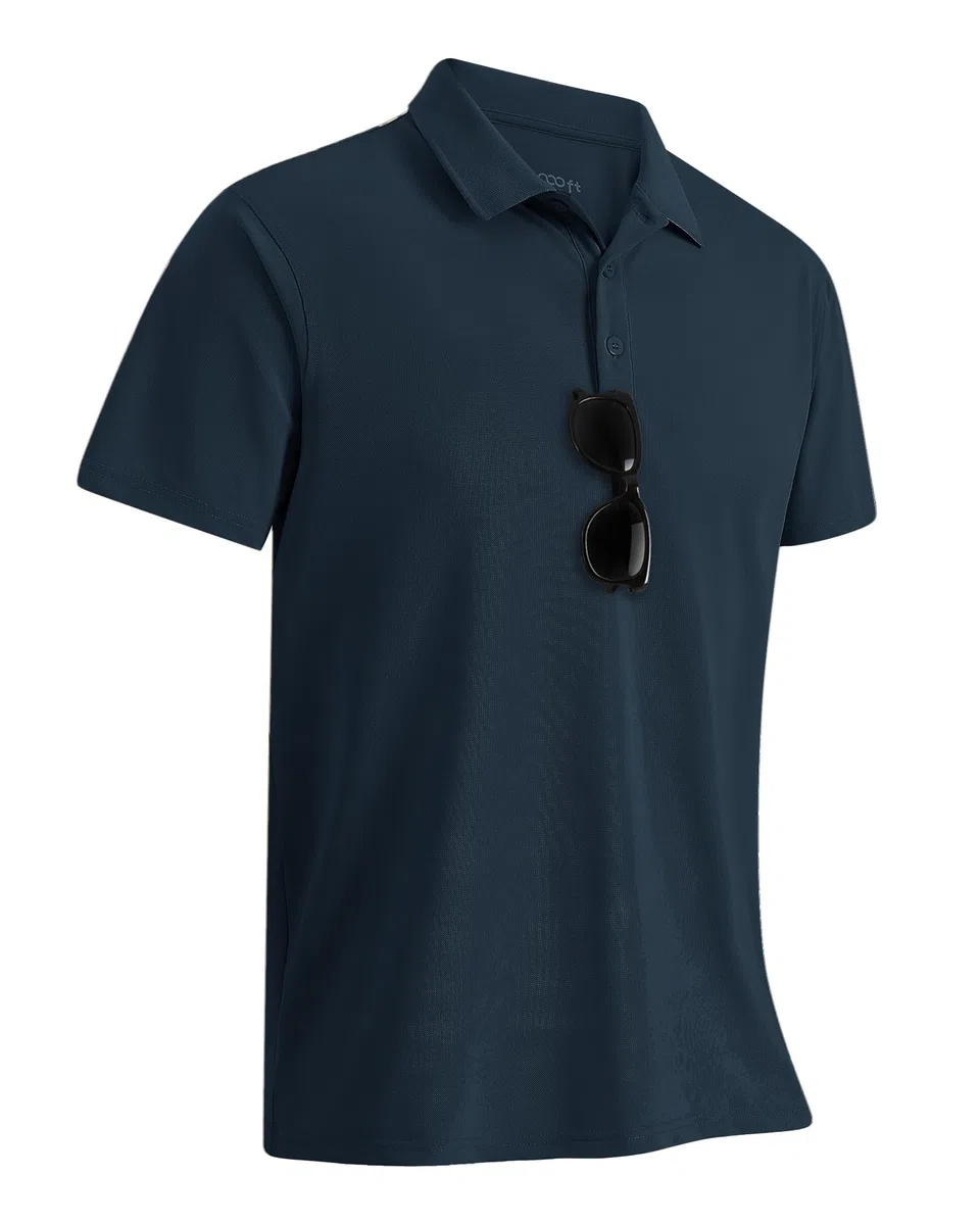 33,000ft Herren Poloshirt Golf Shirt UPF50+ Sonnenschutz Sommer Kurzarm Tshirts Schnelltrocknend Performance Sportshirt Outdoor Einfarbige Poloshirts für Männer zum Golfen Tennis