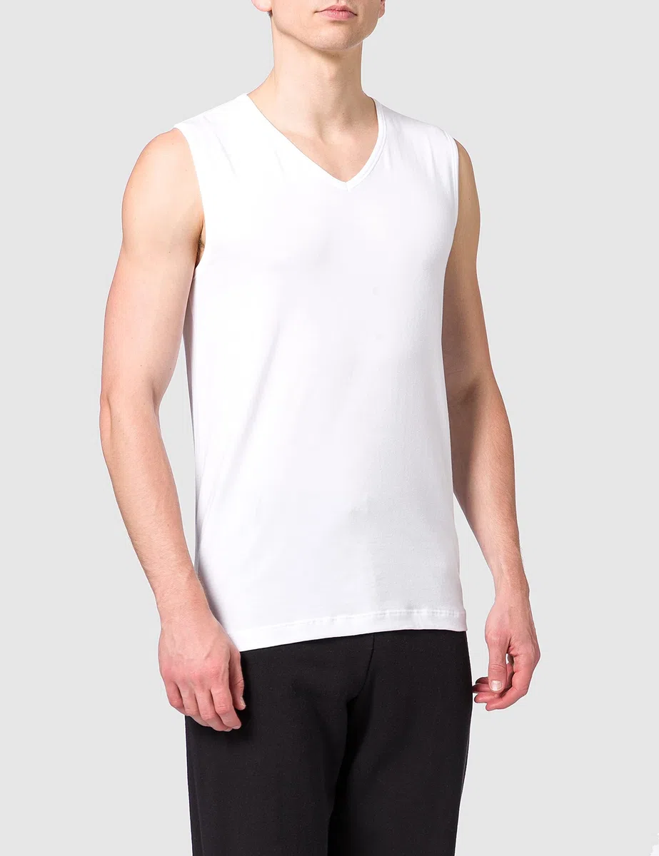 Schiesser Herren Tank Top Unterhemd Doppelpack 95/5 V-Ausschnitt Box - 173981